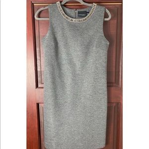 Grey jewel neckline dress